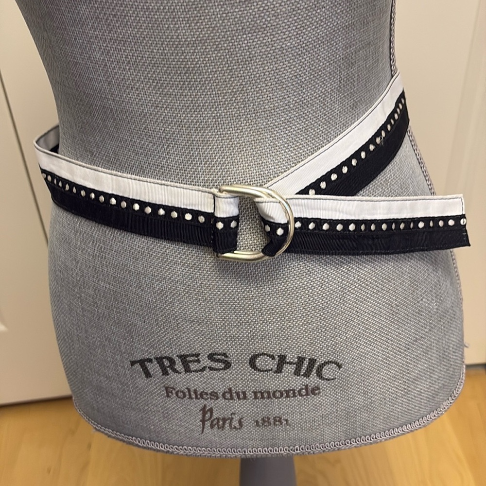 Talbots black and white belt